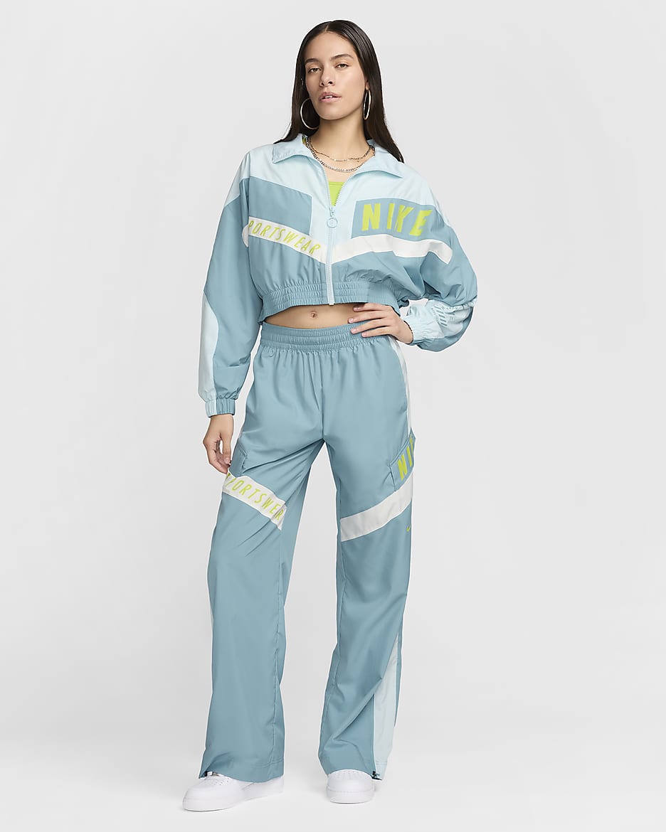 Women's nike sportswear woven long track jacket sale